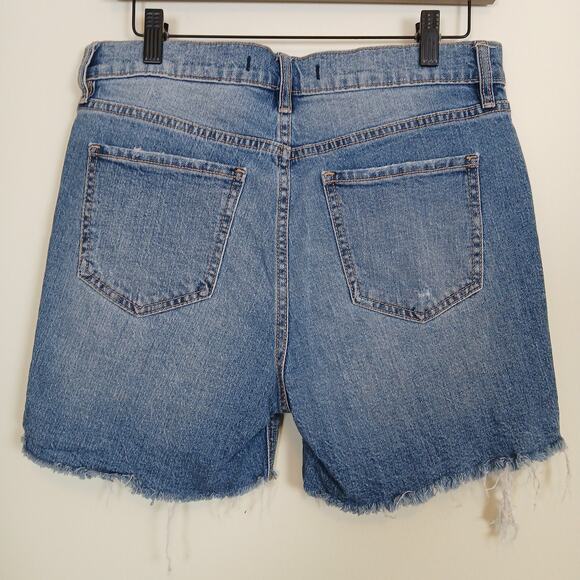 Eunina Denim Shorts Women Medium‎ High Rise Mid-Thigh Distressed Ripped 90s Boho - Picture 5 of 14